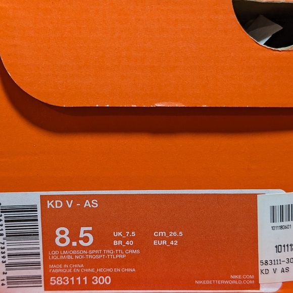 Size 8.5 - Nike KD 5 All-Star Extraterrestrial - Picture 8 of 8